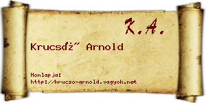 Krucsó Arnold névjegykártya